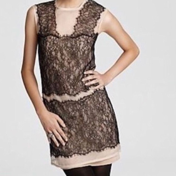 BCBGMaxAzria Dresses & Skirts - BCBG Maxazaria Sheer Organza & Lace Cocktail Dress